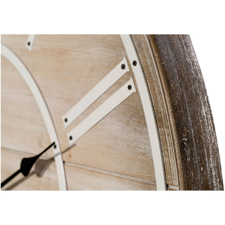 Casa Uno Dupont Wooden Roman Light Wood Panels Wall Clock 80cm ME111 3
