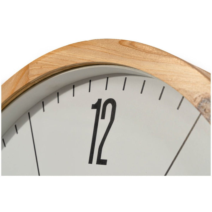 Casa Uno Jensen White Natural Wooden Wall Clock Numbers 60cm ME107 5