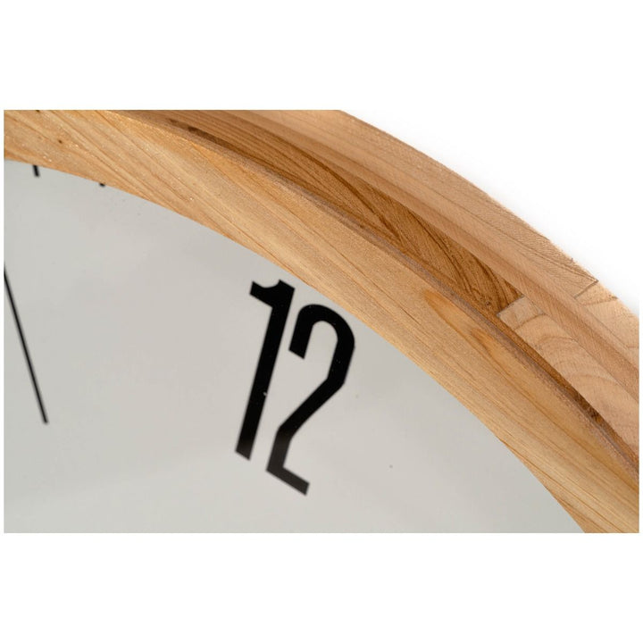 Casa Uno Jensen White Natural Wooden Wall Clock Numbers 60cm ME107 6