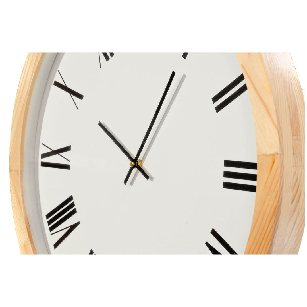 Casa Uno Jensen White Natural Wooden Wall Clock Roman 60cm ME106 3