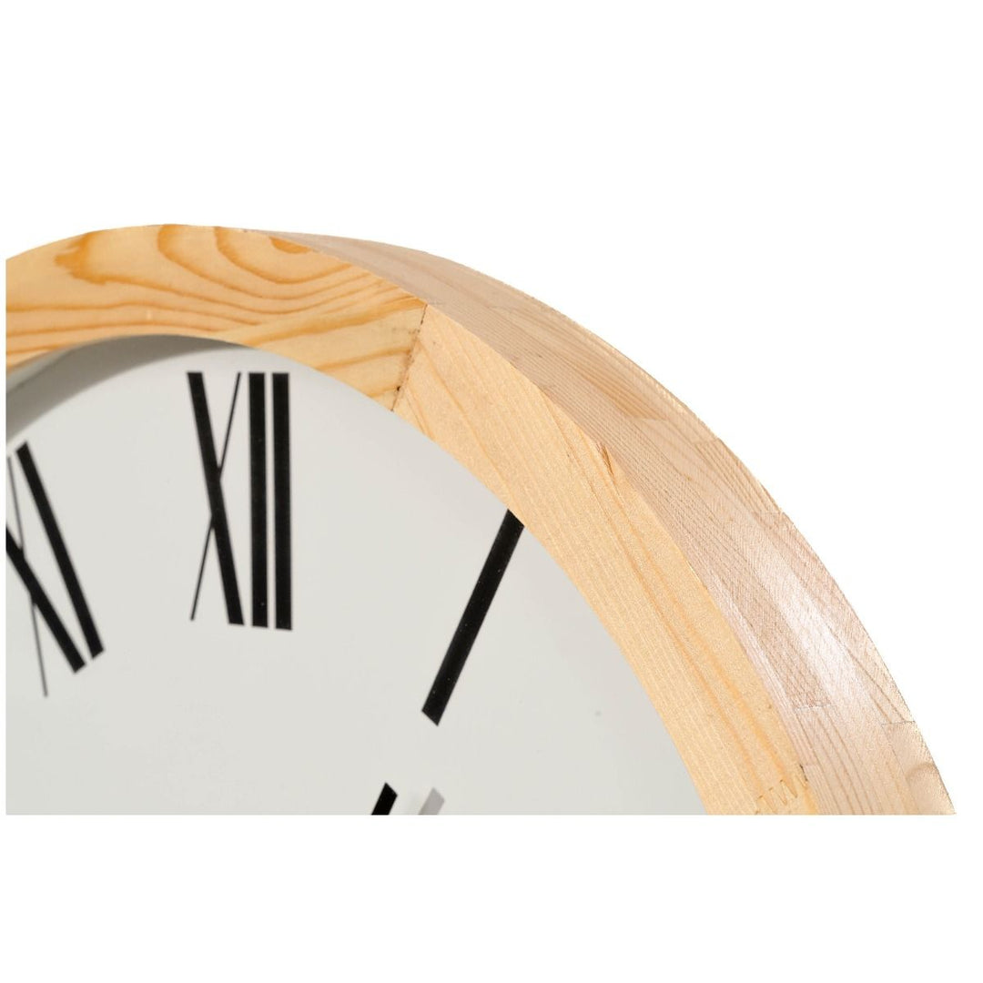 Casa Uno Jensen White Natural Wooden Wall Clock Roman 60cm ME106 5