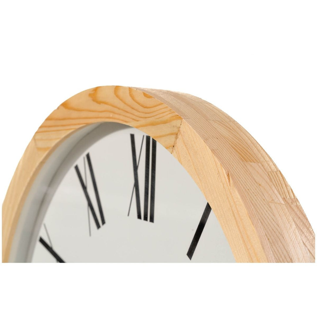 Casa Uno Jensen White Natural Wooden Wall Clock Roman 60cm ME106 6