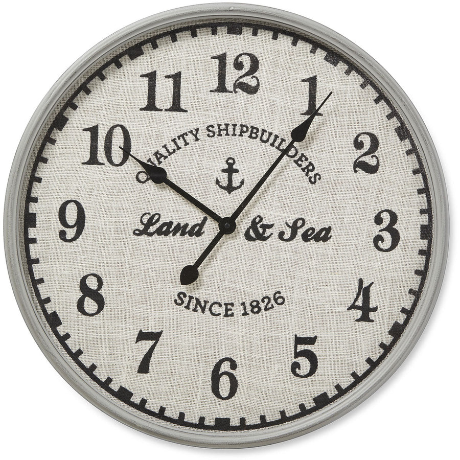 Casa Uno Land Sea Antique Grey Wall Clock 60cm ME110 1