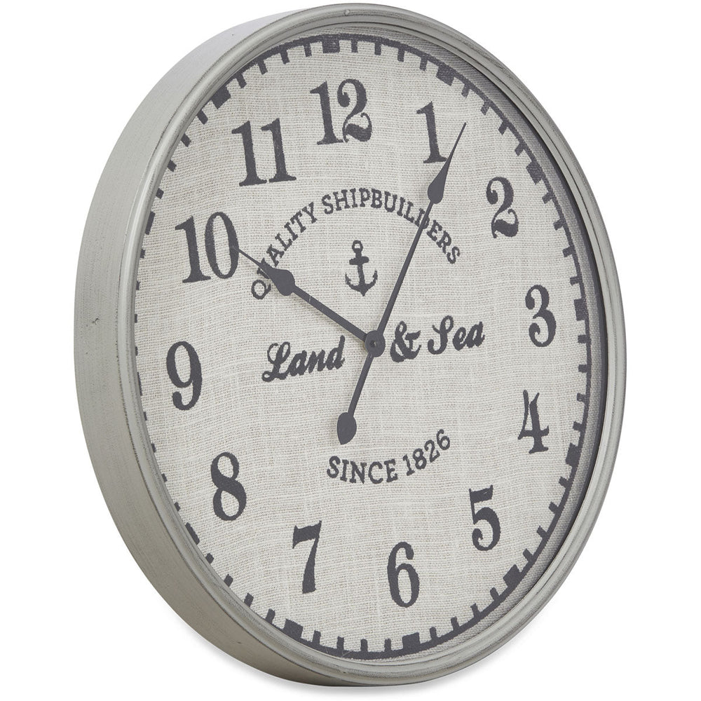 Casa Uno Land Sea Antique Grey Wall Clock 60cm ME110 2