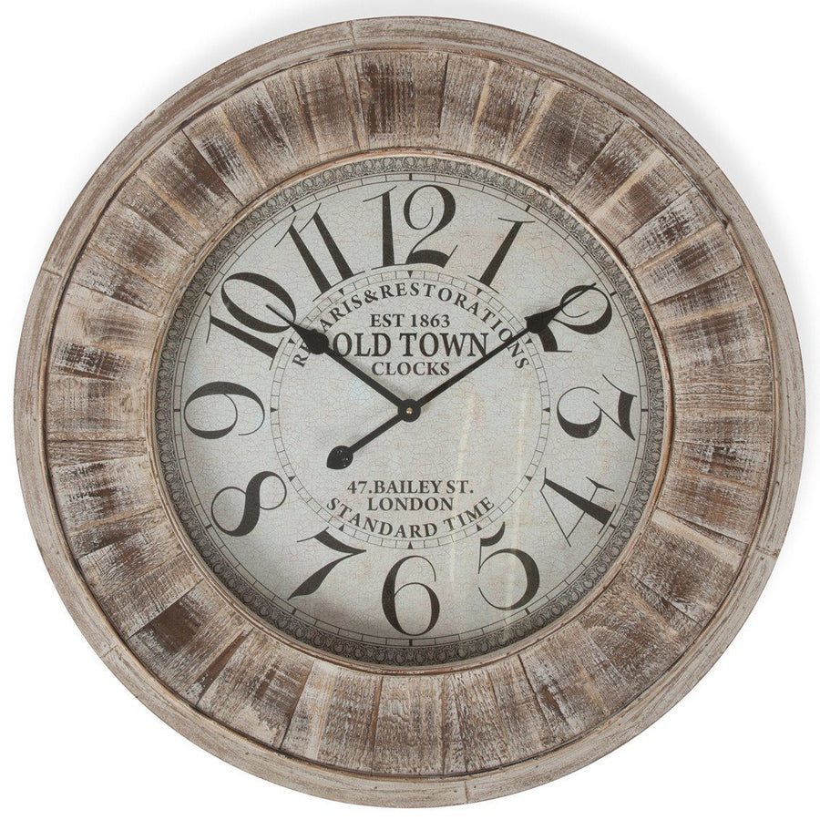 Casa Uno Large Wooden Wall Clock 78cm ME96 Front