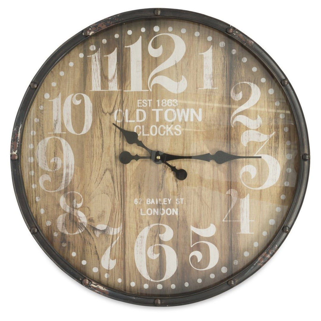Casa Uno Old Town Iron Wall Clock 61cm HHZ11 Front