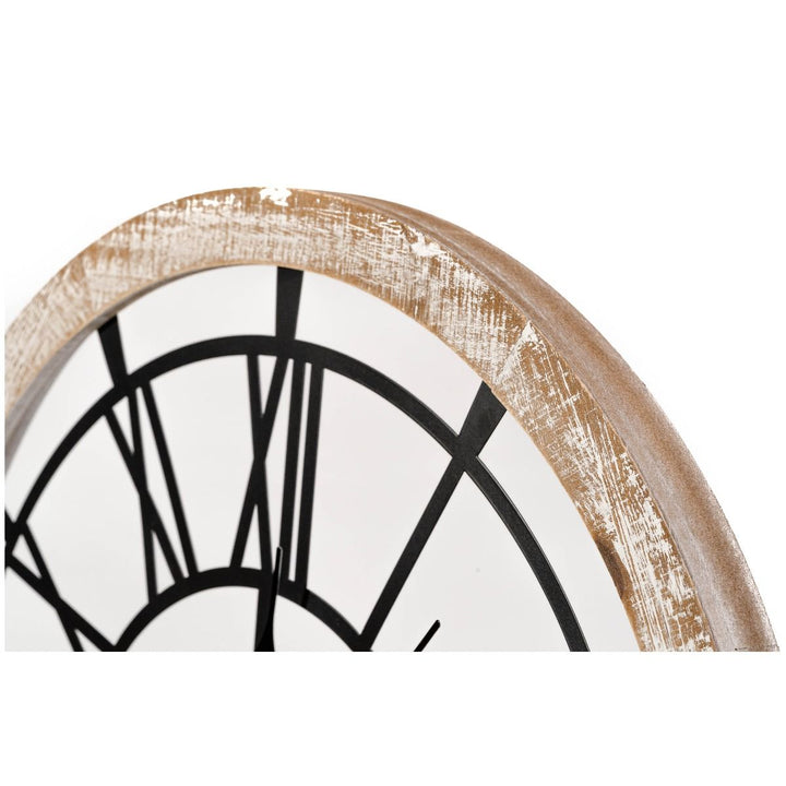 Casa Uno Ornate Metal and Whitewashed Wood Wall Clock 60cm ME108 3