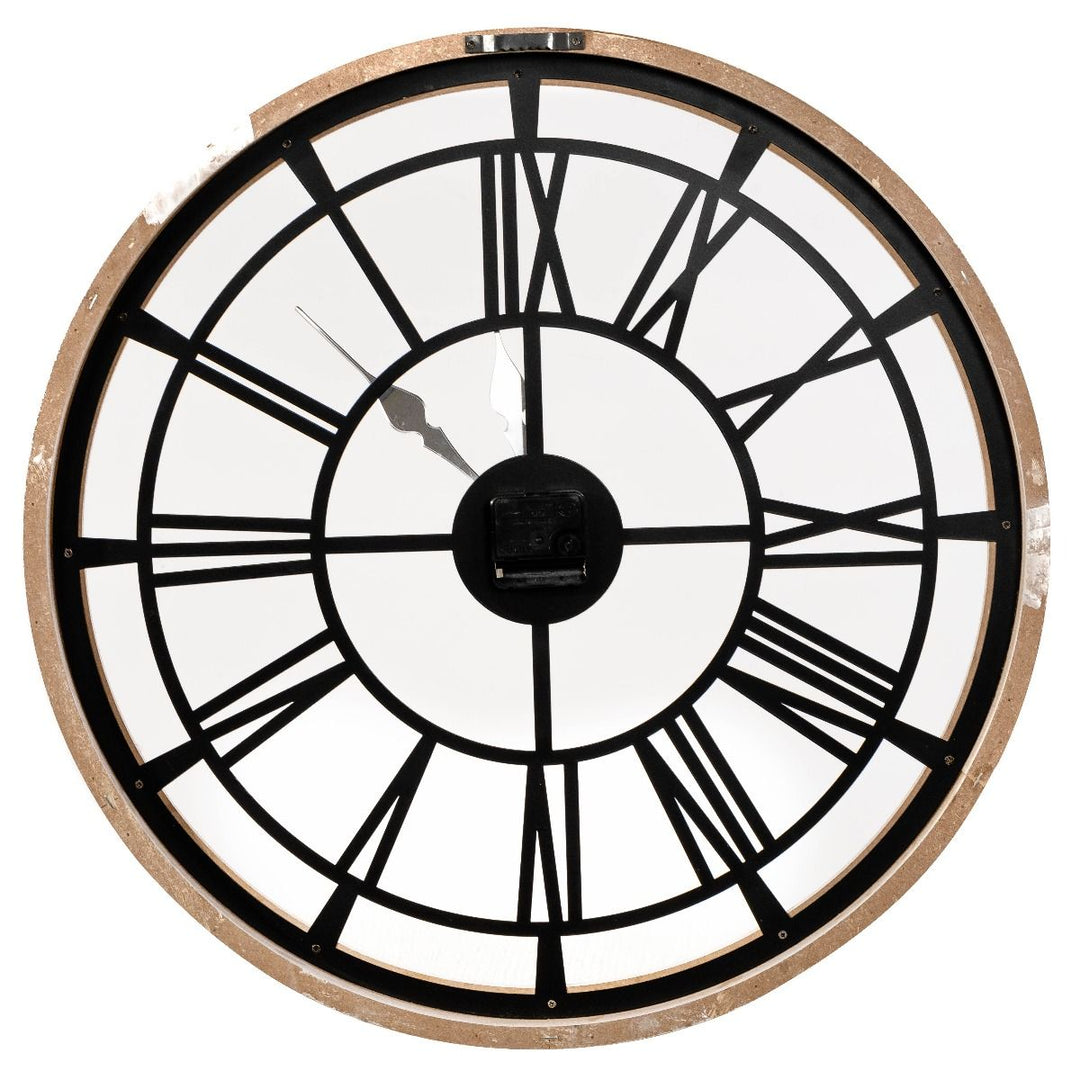 Casa Uno Ornate Metal and Whitewashed Wood Wall Clock 60cm ME108 5