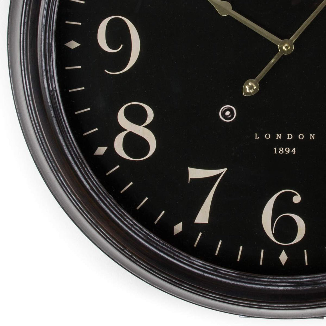 Casa Uno William Sutton London Iron Wall Clock Black 63cm ME54 3