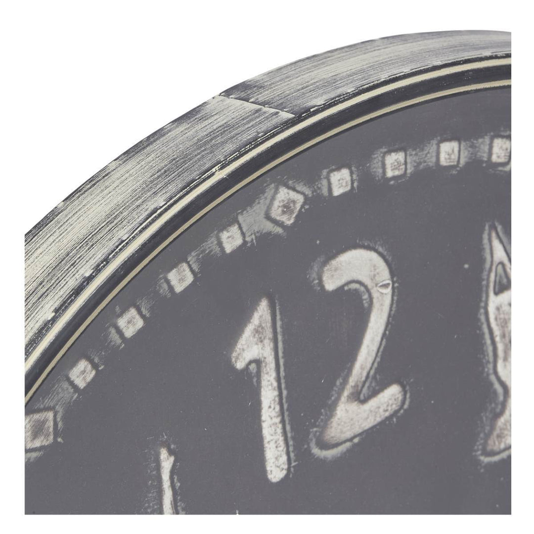 Casa Uno Yoga Central Metal Wall Clock Antique Dark Grey 72cm NW10 3