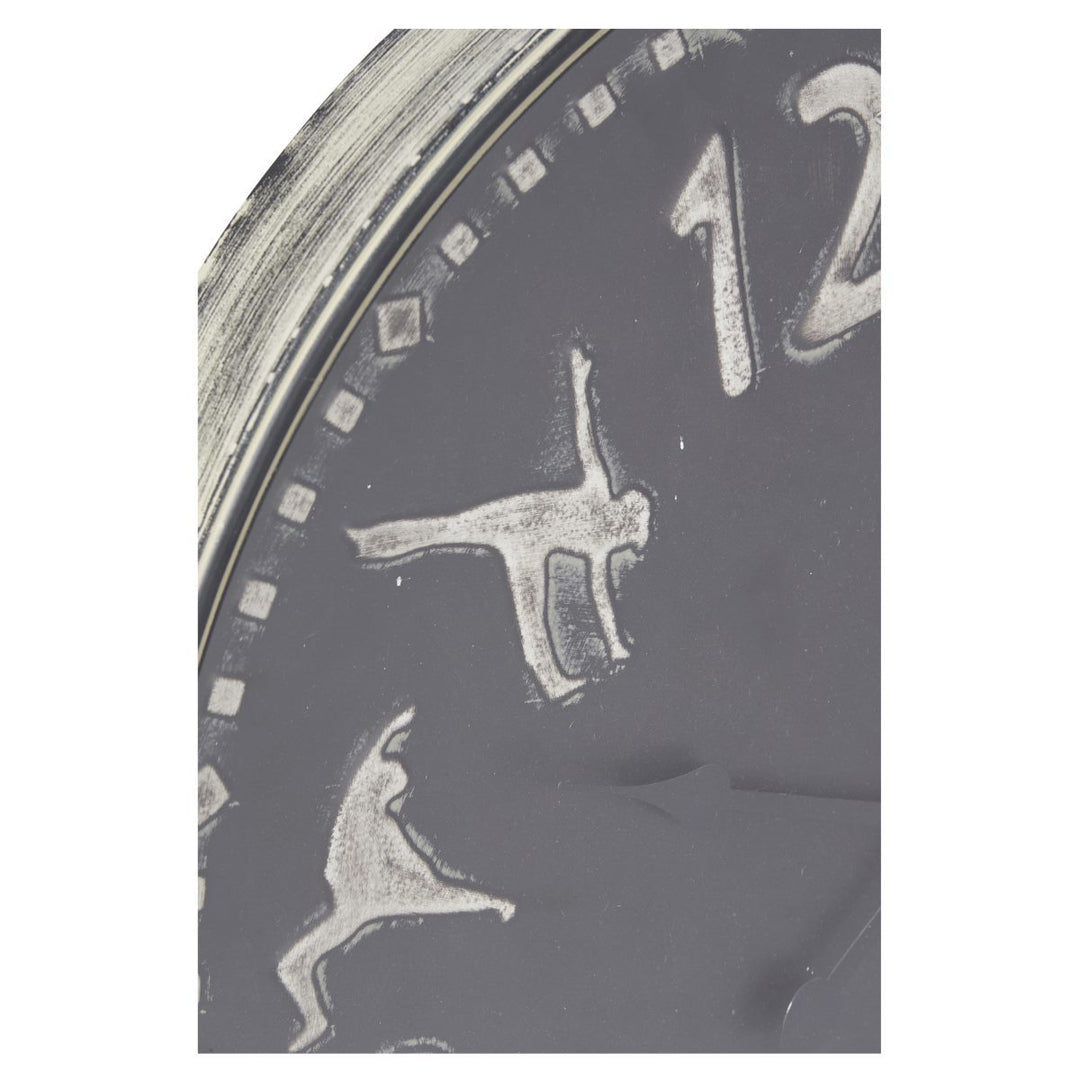 Casa Uno Yoga Central Metal Wall Clock Antique Dark Grey 72cm NW10 4