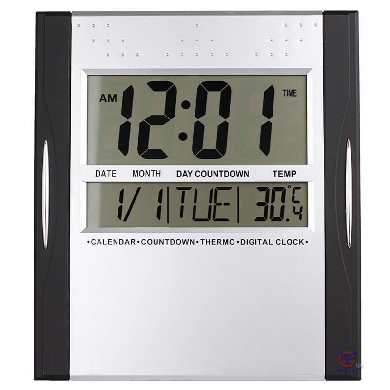 Checkmate Axelrod Multifunctional Digital Wall Clock Black 25cm VGW 608ABlack Front