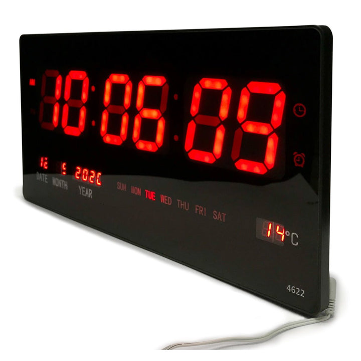 Checkmate Barnet Mains Powered LED Calendar Temp Wall Clock 45cm CTL-4622 2