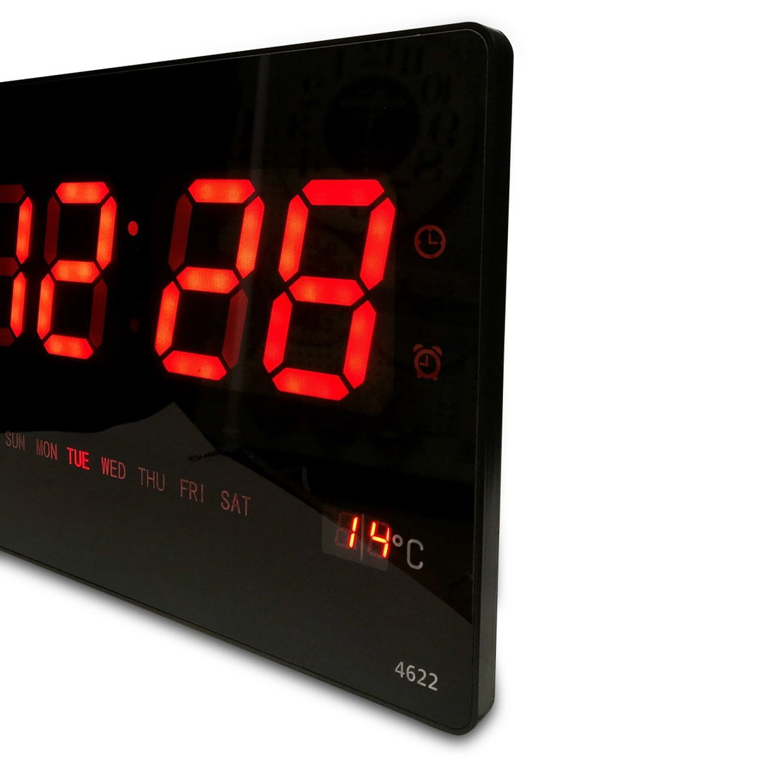 Checkmate Barnet Mains Powered LED Calendar Temp Wall Clock 45cm CTL-4622 5