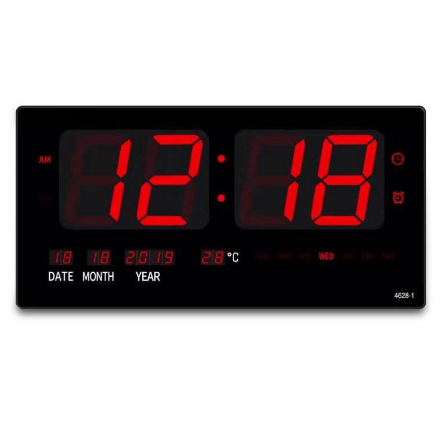 Checkmate Belton Mains Powered LED Calendar Temp Wall Clock 46cm CTL-4628 1