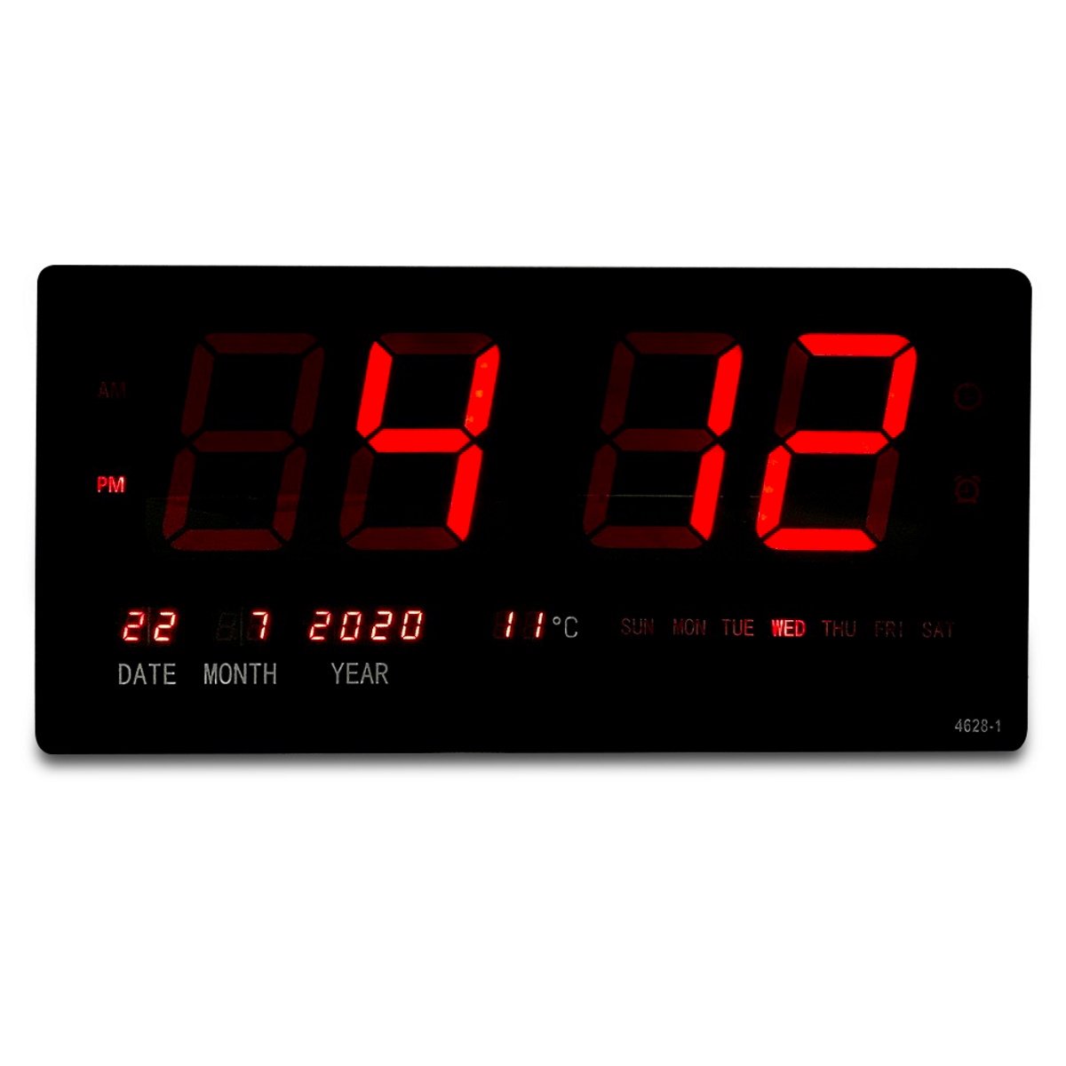 Checkmate Belton Mains Powered LED Calendar Temp Wall Clock – Oh