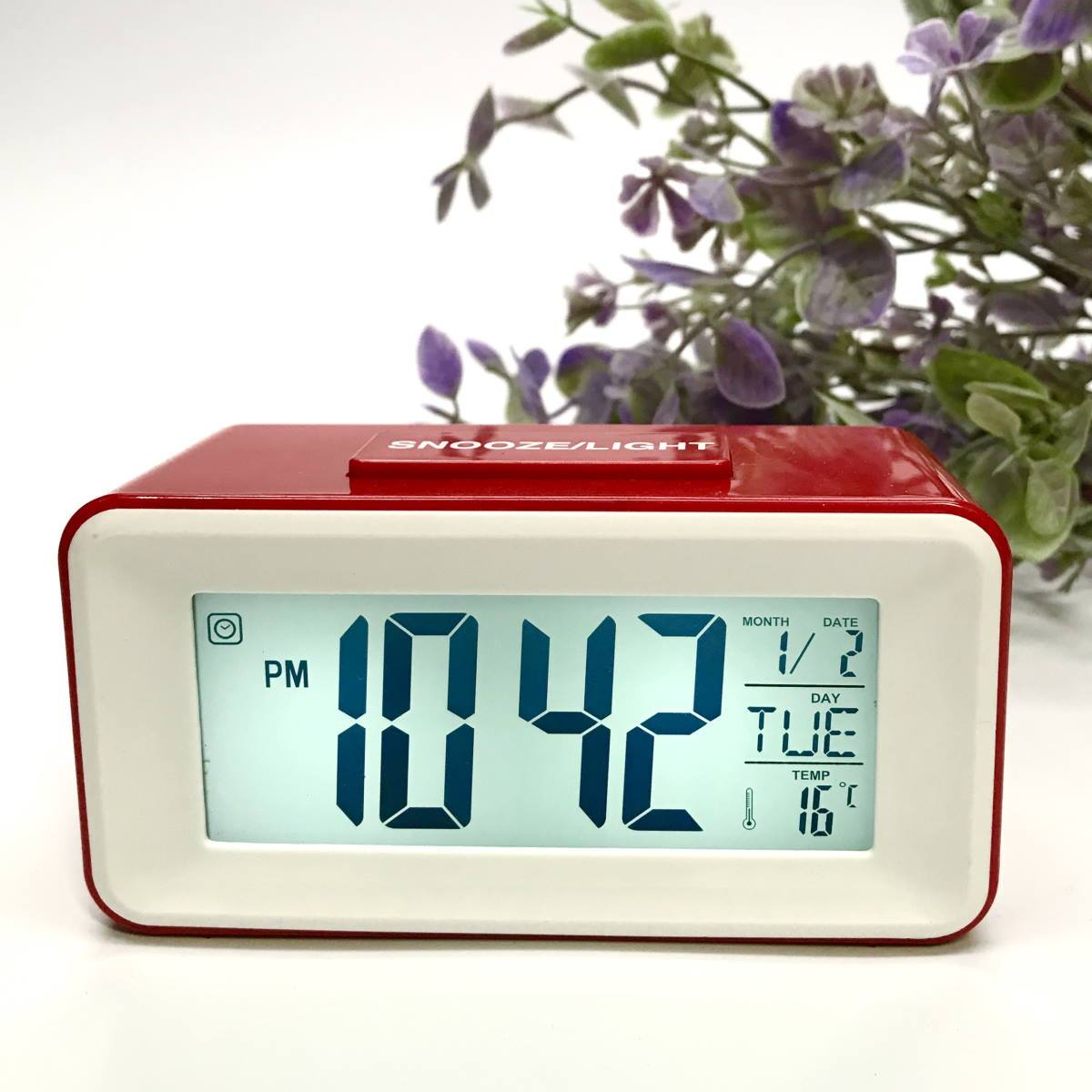Checkmate Brycen Multifunction Digital Alarm Clock Red 11cm VGW-3620-RED 3