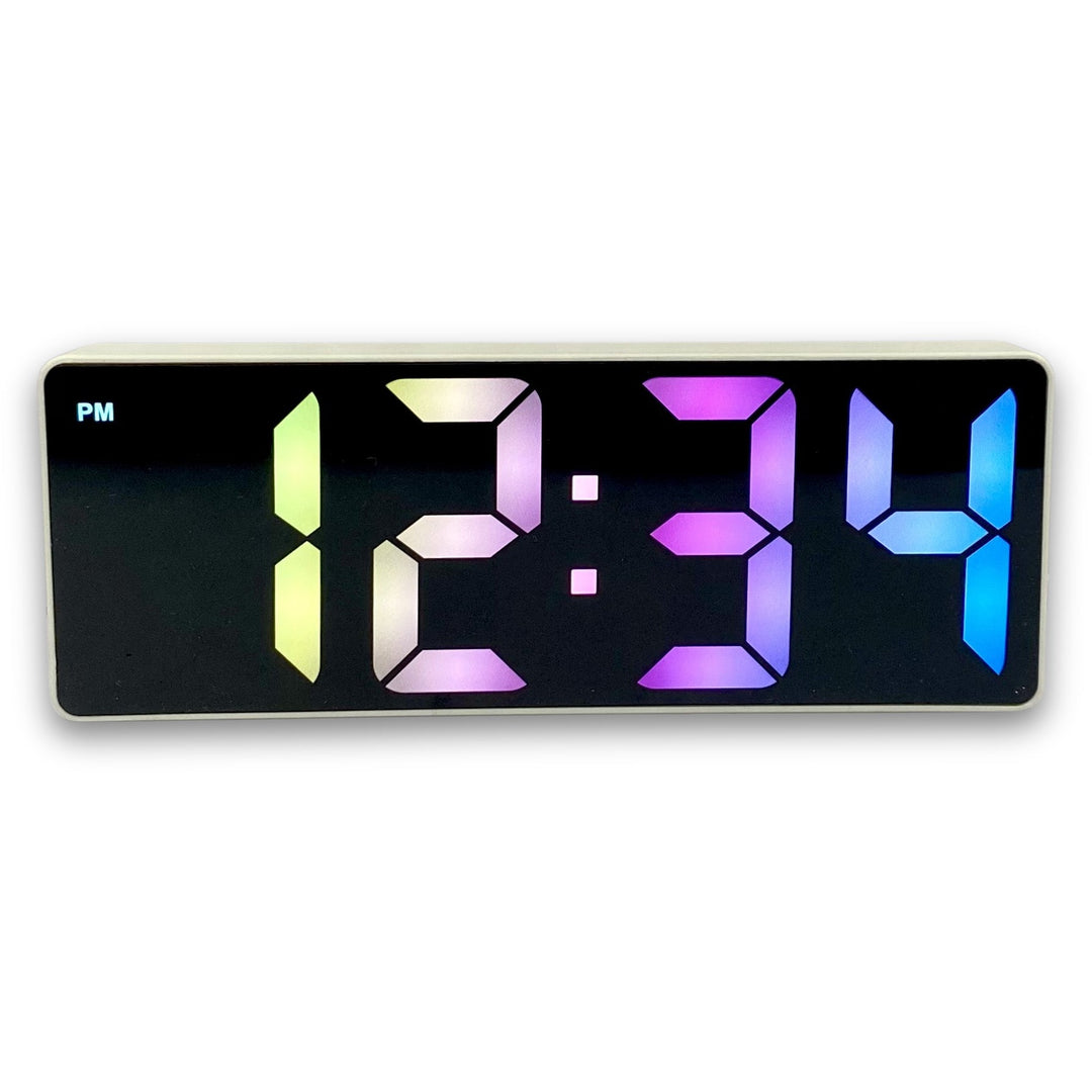 Checkmate Howie Rainbow LCD Alarm Clock White 16cm VGW-725W 1