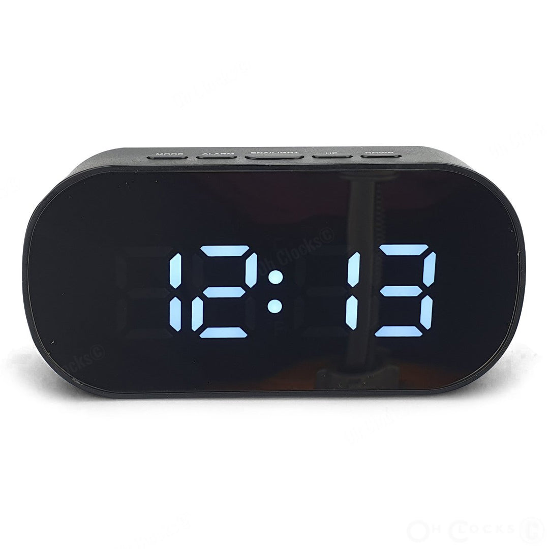 Checkmate Hudson Mirrored Face LCD Alarm Clock Black 13cm VGW 6506 BLA 3