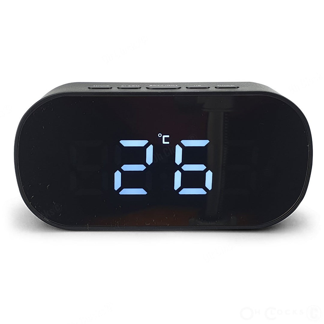 Checkmate Hudson Mirrored Face LCD Alarm Clock Black 13cm VGW 6506 BLA 4