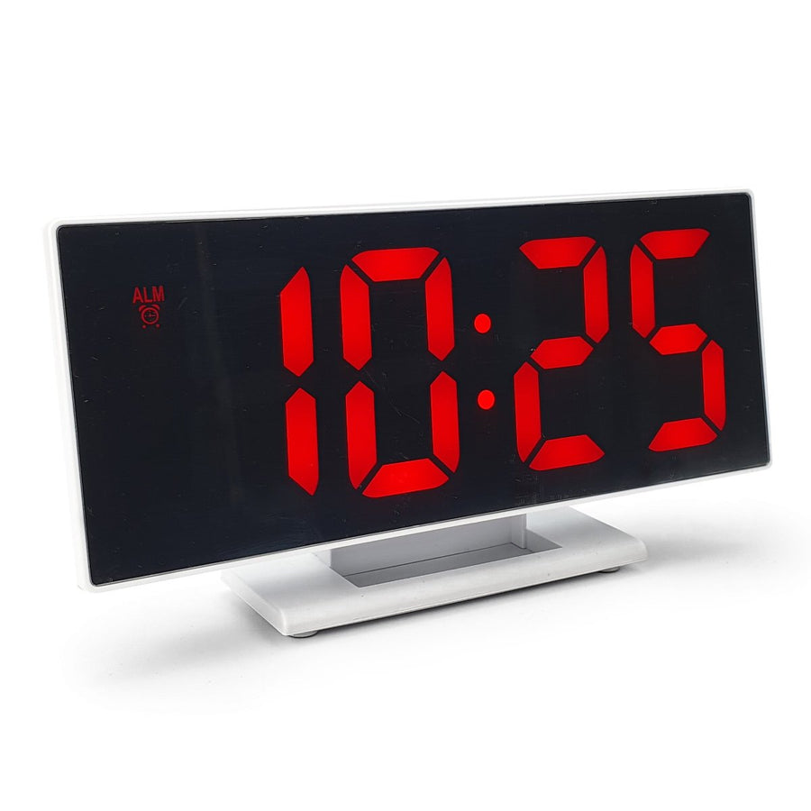 Checkmate Hunter Mirrored Face LCD Alarm Clock Red 19cm VGW 3618 RED 1