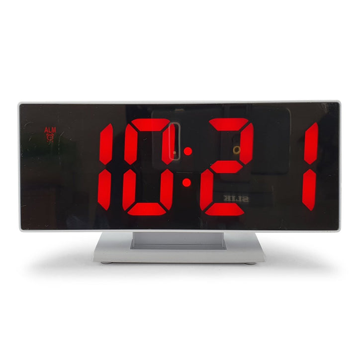 Checkmate Hunter Mirrored Face LCD Alarm Clock Red 19cm VGW 3618 RED 4