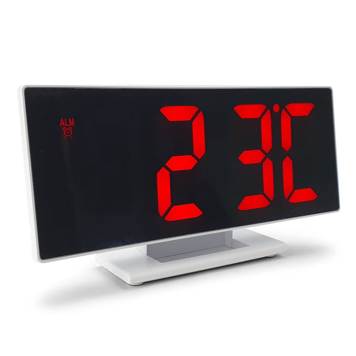Checkmate Hunter Mirrored Face LCD Alarm Clock Red 19cm VGW 3618 RED 7