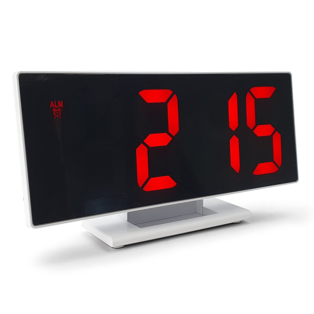 Checkmate Hunter Mirrored Face LCD Alarm Clock Red 19cm VGW 3618 RED 8