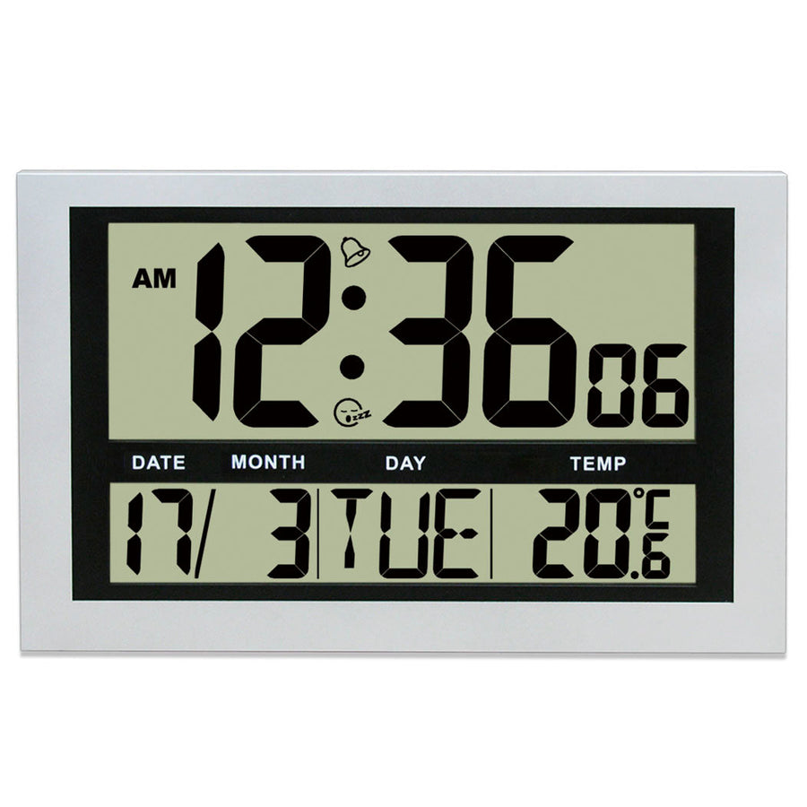 Checkmate Lex Jumbo LCD Calendar Temperature Wall Clock 42cm VGW-810 1