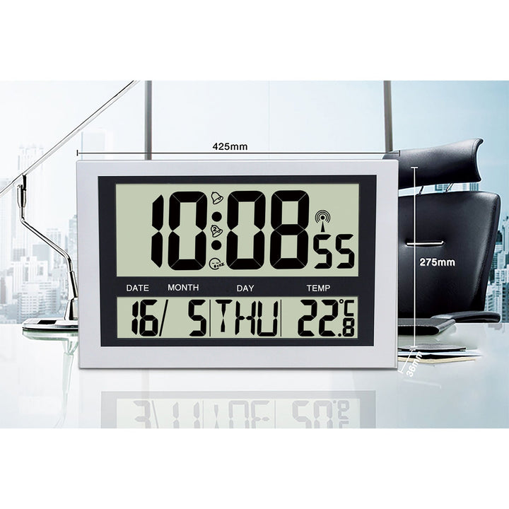 Checkmate Lex Jumbo LCD Calendar Temperature Wall Clock 42cm VGW-810 5