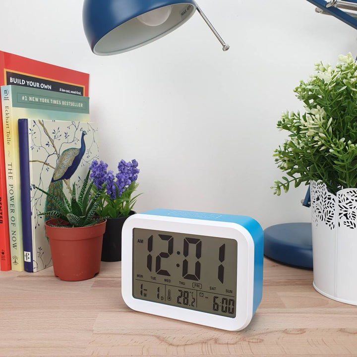 Checkmate Palmer Multifunction LCD Talking Alarm Clock Blue 12cm VGW 9200 BLU 2