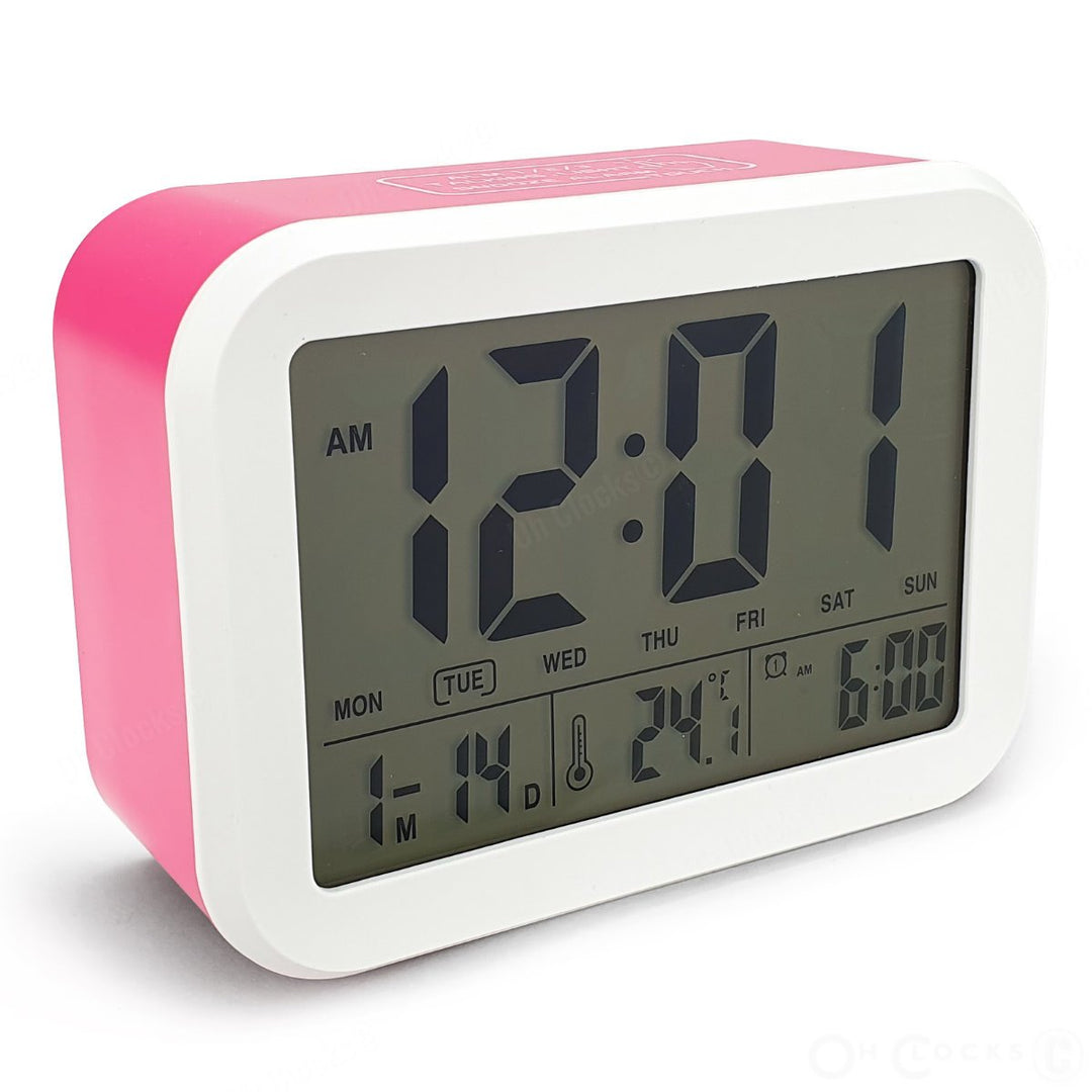Checkmate Palmer Multifunction LCD Talking Alarm Clock Pink 12cm VGW 9200 PIN 1