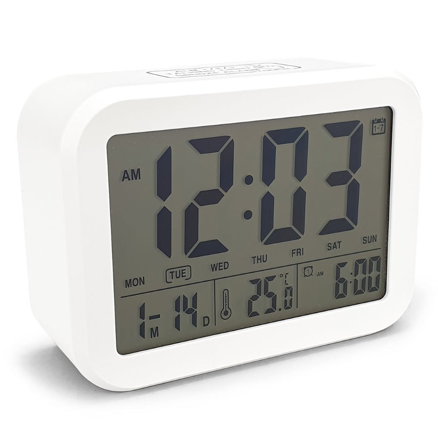Checkmate Palmer Multifunction LCD Talking Alarm Clock White 12cm VGW 9200 WHI 1