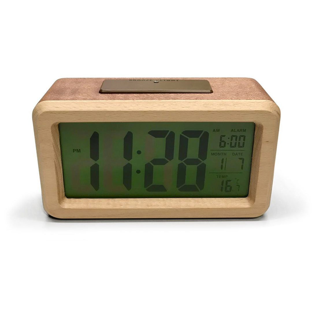 Checkmate Timber Multifunction Digital Alarm Clock Dark Brown 14cm VGW-1902-DARK 3