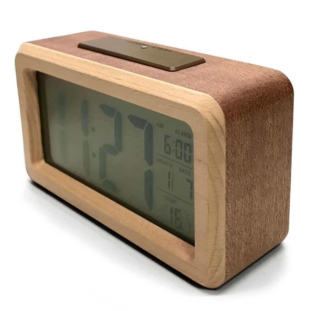 Checkmate Timber Multifunction Digital Alarm Clock Dark Brown 14cm VGW-1902-DARK 6