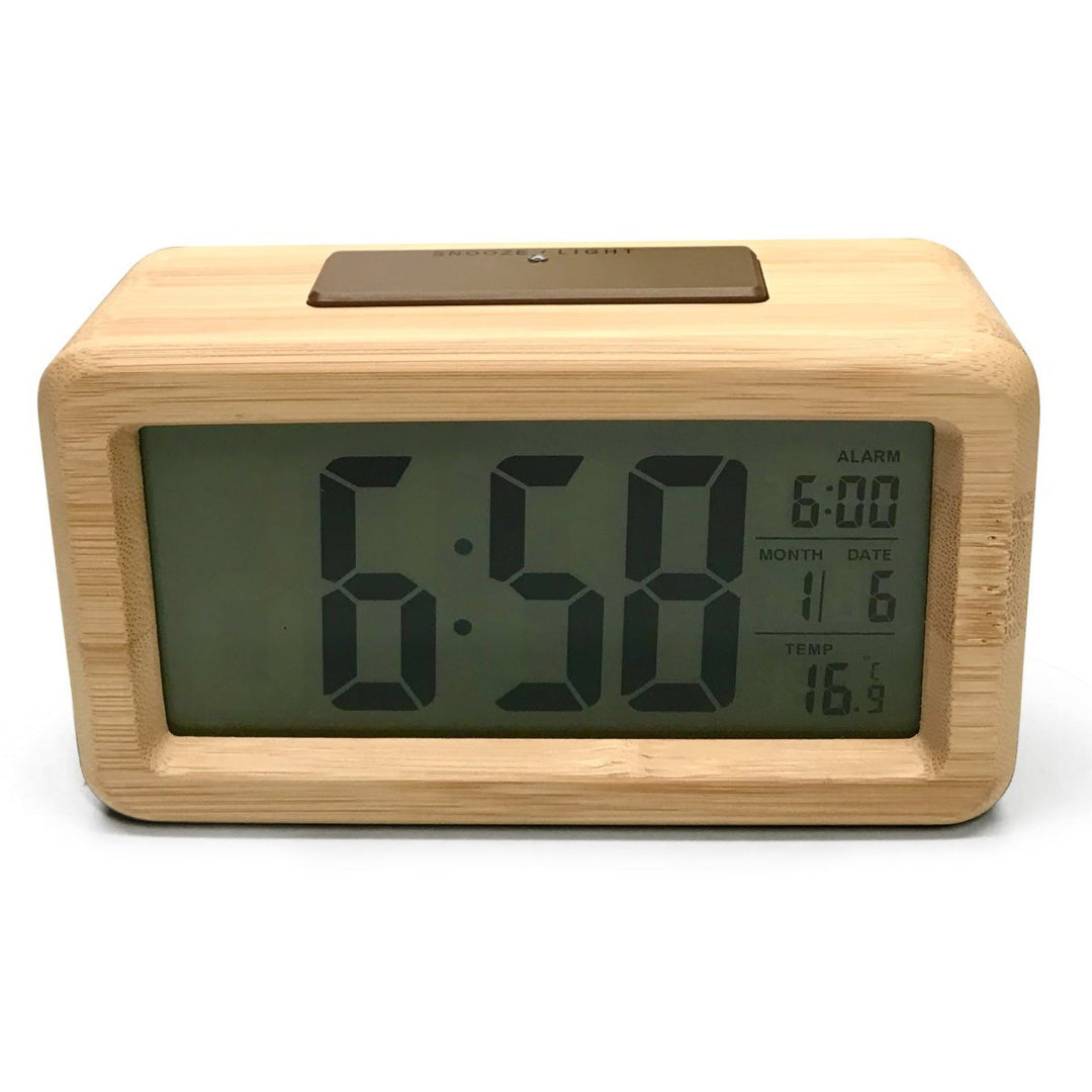 Checkmate Timber Multifunction Digital Alarm Clock Light Brown 14cm VGW-1902-LIGHT 2