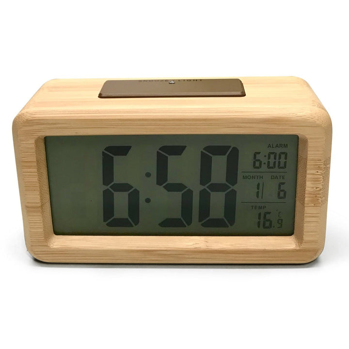 Checkmate Timber Multifunction Digital Alarm Clock Light Brown 14cm VGW-1902-LIGHT 2