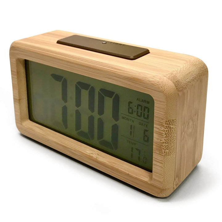 Checkmate Timber Multifunction Digital Alarm Clock Light Brown 14cm VGW-1902-LIGHT 5