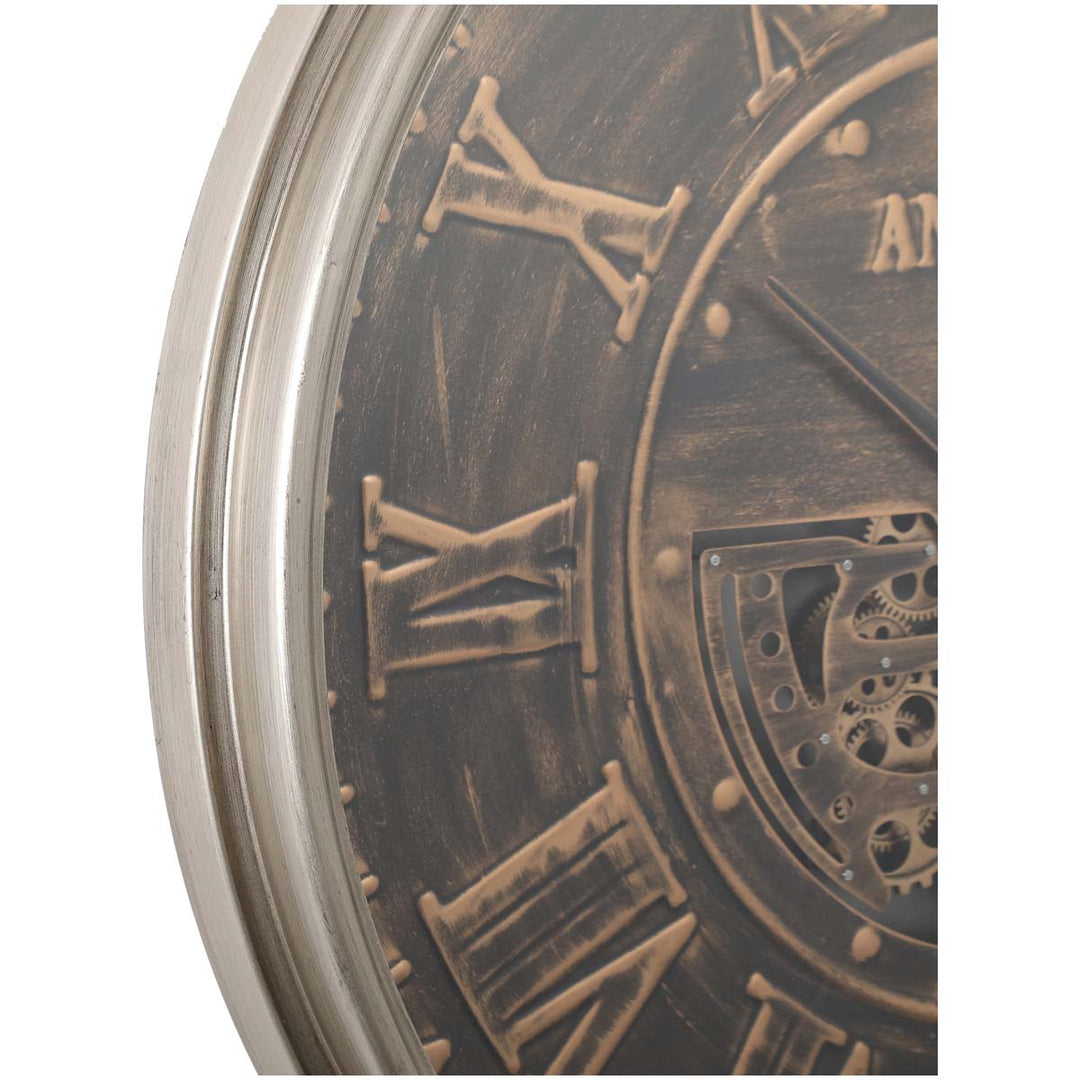Chilli Decor Absolon Giant Antique Bronze Wash Metal Moving Gears Wall Clock 103cm TQ-Y668 4