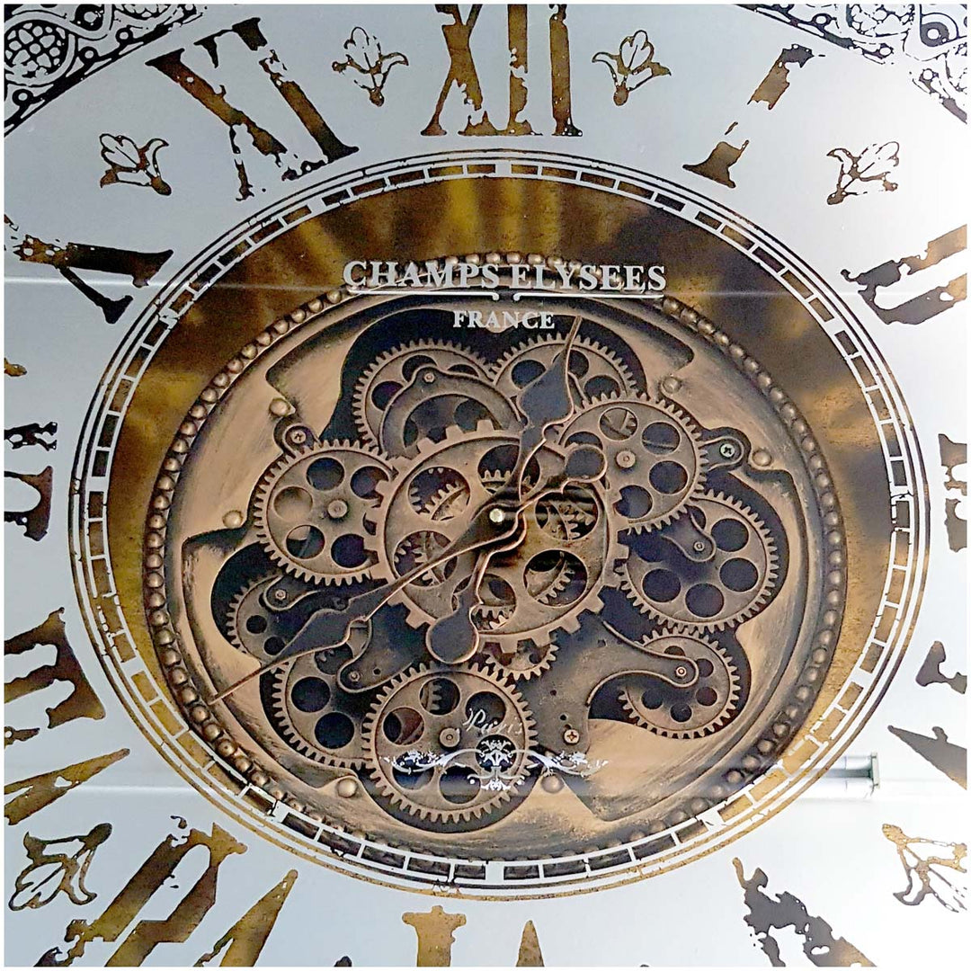 Chilli Decor Adilene Morroccan Mirrored Gold Metal Moving Gears Wall Clock 80cm TQ-Y675 3