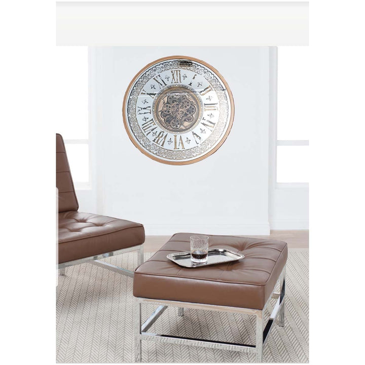 Chilli Decor Adilene Morroccan Mirrored Gold Metal Moving Gears Wall Clock 80cm TQ-Y675 6
