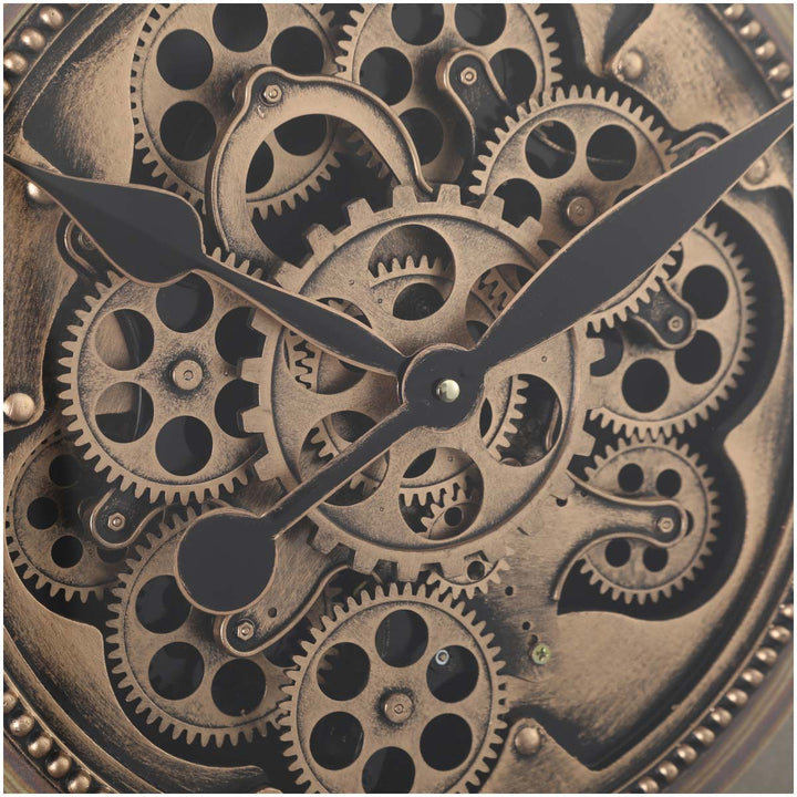 Chilli Decor Adriene Provincial Silver Washed Metal Moving Gears Wall Clock 83cm TQ-Y691 5