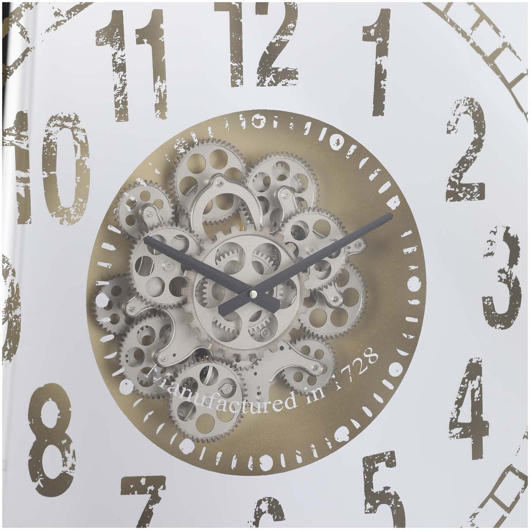 Chilli Decor Ahura Persian Square Mirrored Metal Moving Gears Wall Clock 82cm TQ-Y633 3