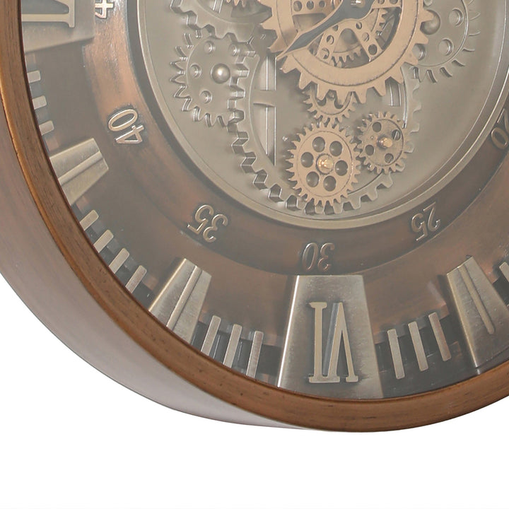 Chilli Decor Asgard Industrial Bronze Metal Moving Gears Wall Clock 46cm TQ-Y750 4