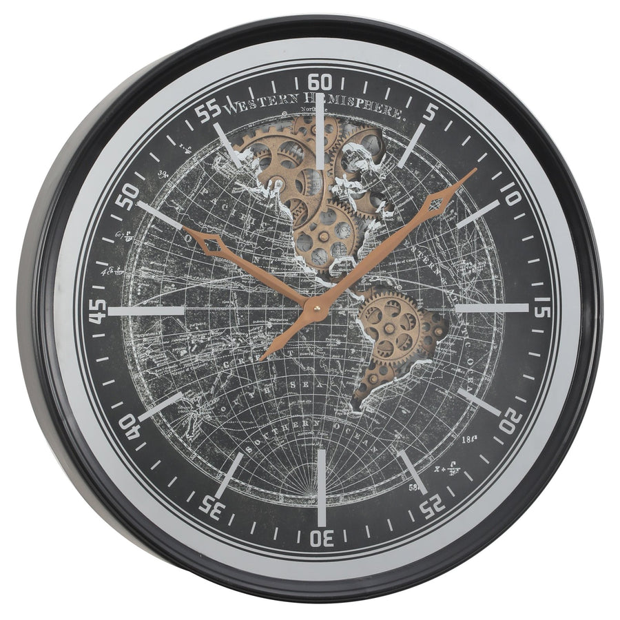 Chilli Decor Atlas Western Hem Industrial Metal Moving Gears Wall Clock 60cm TQ-Y728 1