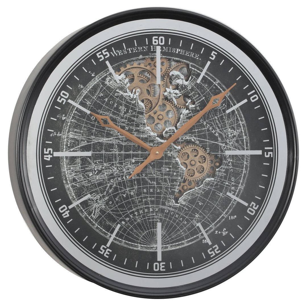 Chilli Decor Atlas Western Hem Industrial Metal Moving Gears Wall Clock 60cm TQ-Y728 1