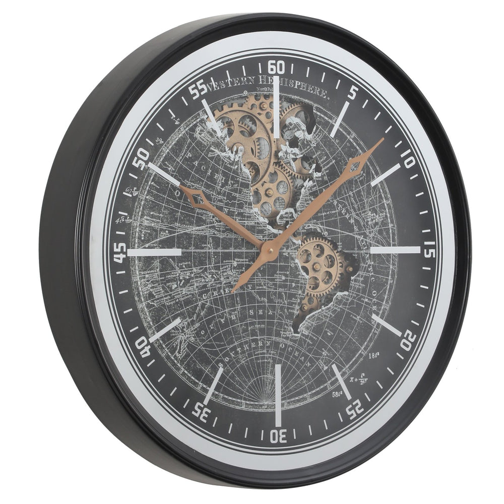 Chilli Decor Atlas Western Hem Industrial Metal Moving Gears Wall Clock 60cm TQ-Y728 2