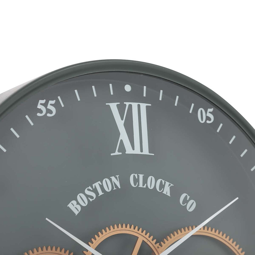 Chilli Decor Boston US Navy Green Metal Moving Gears Wall Clock 40cm TQ-Y716 3