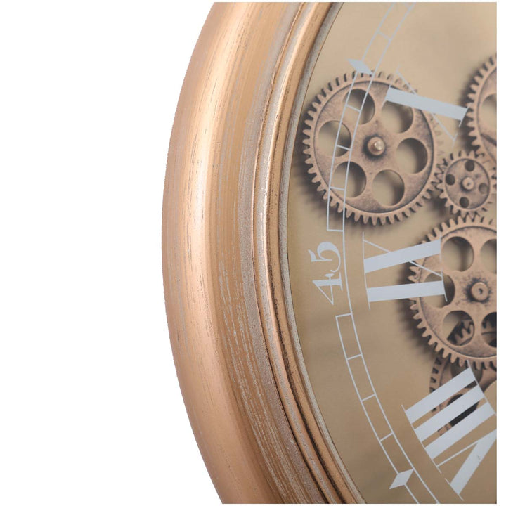 Chilli Decor Champs Elysees FOB Watch Metal Moving Gears Wall Clock Gold 62cm TQ-Y637 6