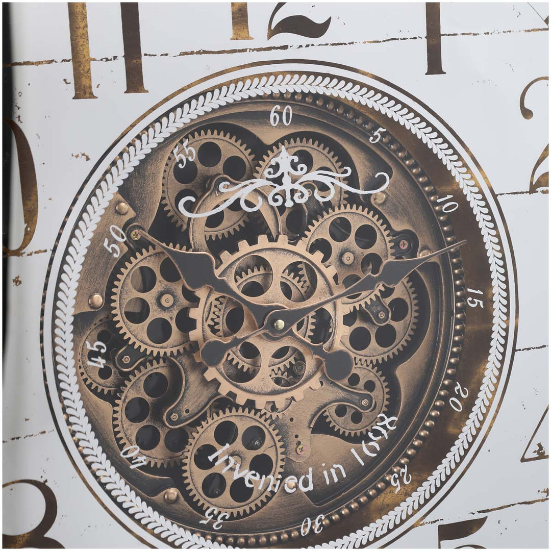 Chilli Decor Chateau Mirrored Gold Metal Moving Gears Wall Clock 80cm TQ-Y673 3